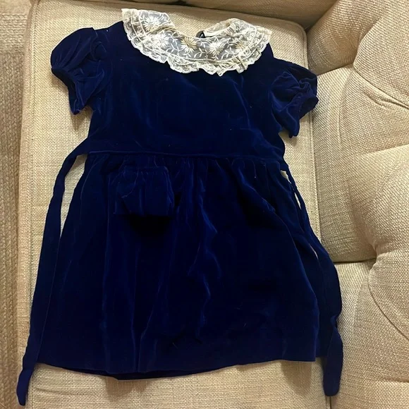 Vintage Dresses | Vintage Blue Velvet Dress | Color: Blue | Size: 24mb | Oakleymcmullin's Closet